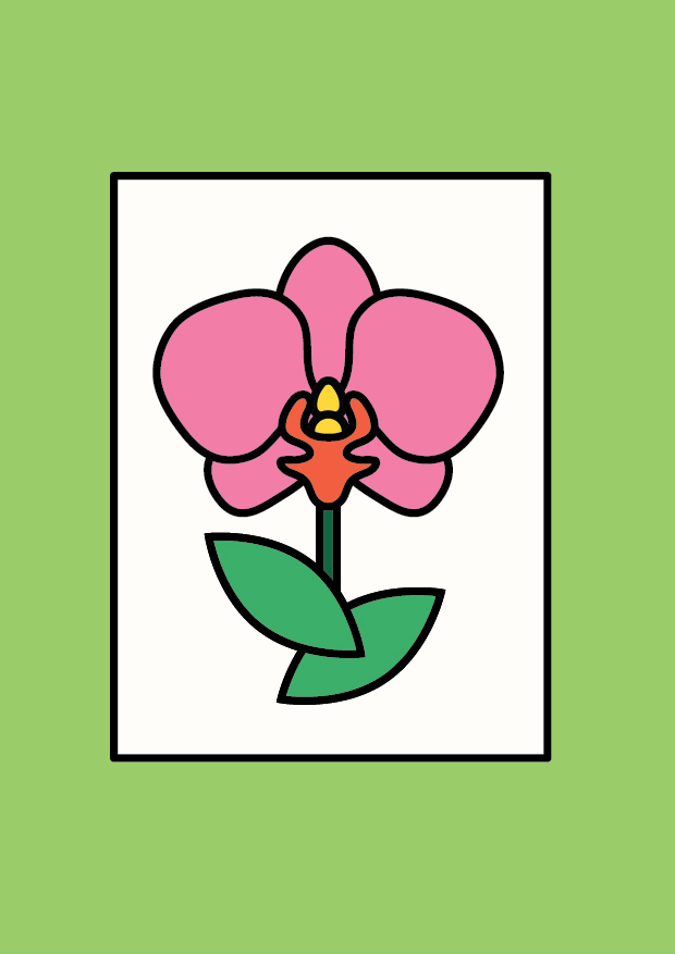 illustration of an orchid made out of paper