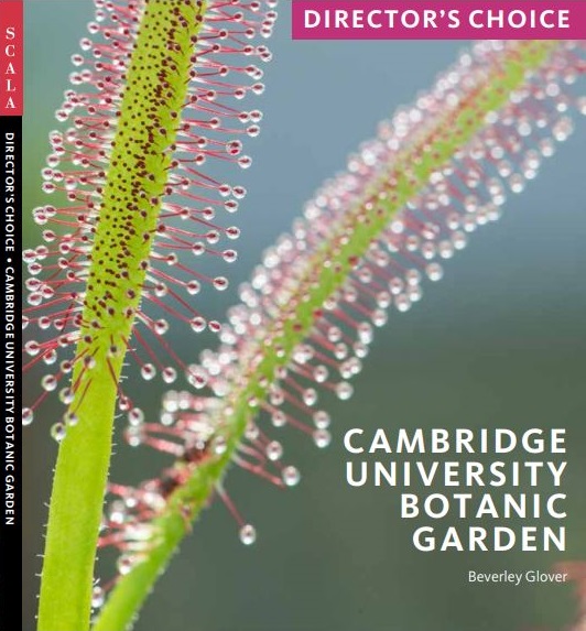 Front cover of the Cambridge University Botanic Garden Guidebook, featuring a close up of Drosera capensis