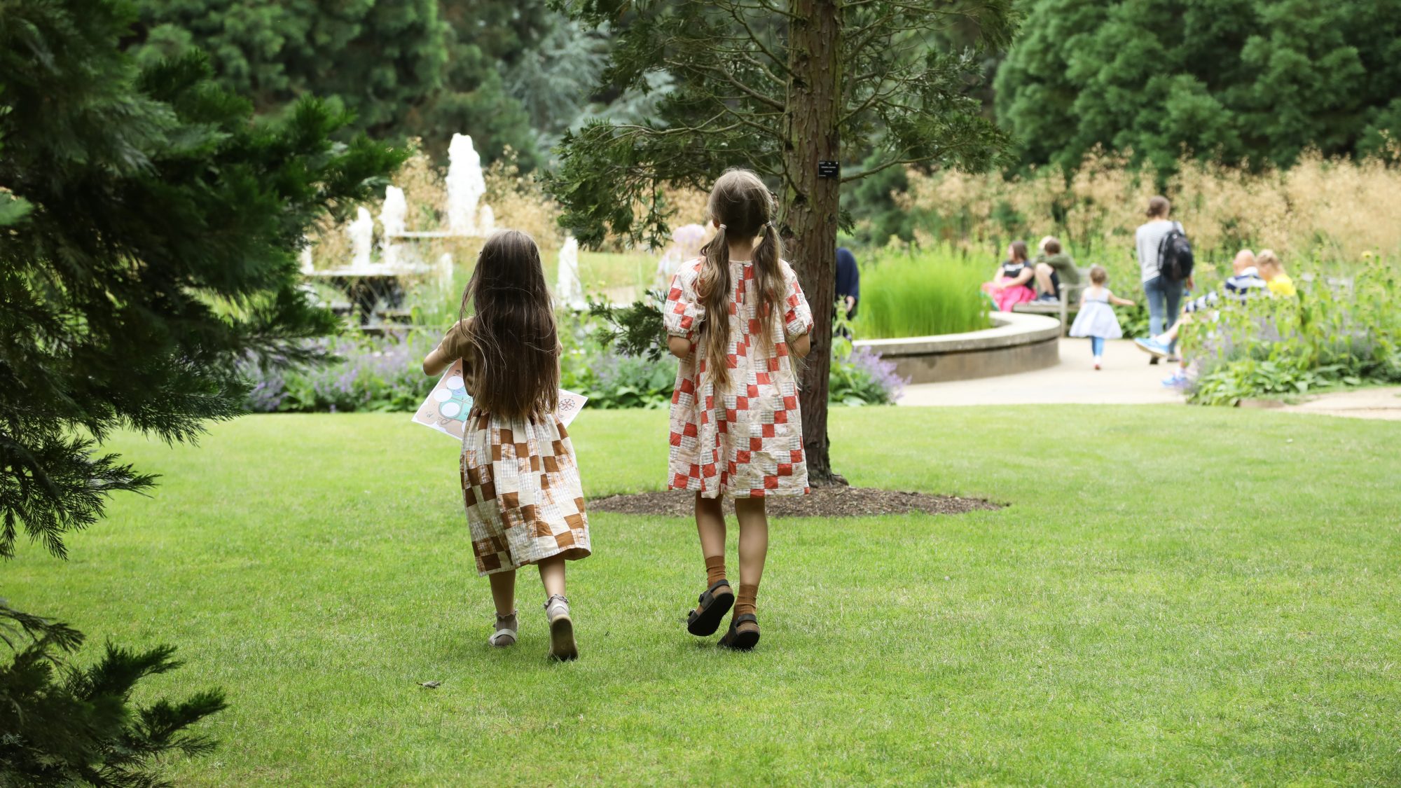 Image showing a group of children exploring the botanic garden