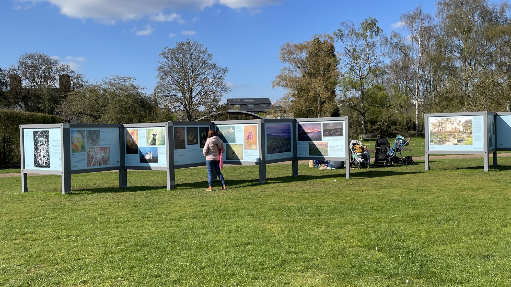 Display boards with a selection of beautiful garden photographs