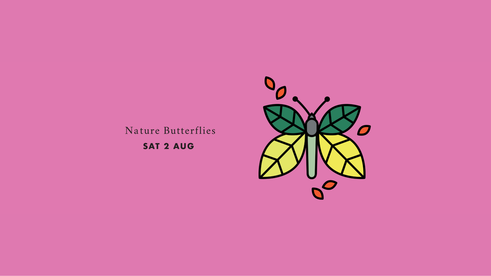 Illustration of a butterfly made of leaves
