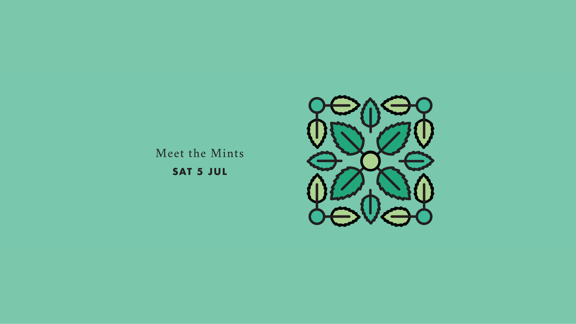 Illustration of leaves arranged into a square pattern