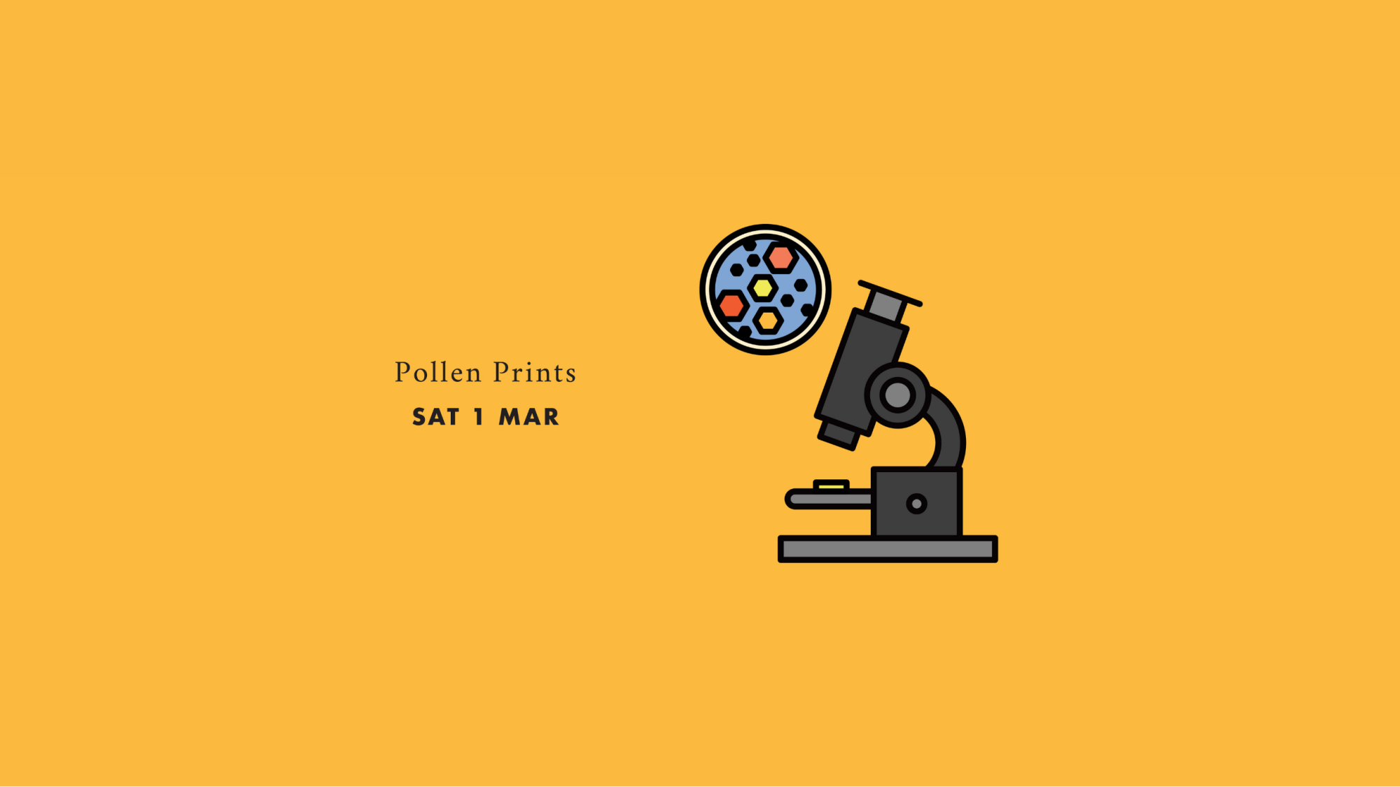 Illustration of a microscope looking at pollen.