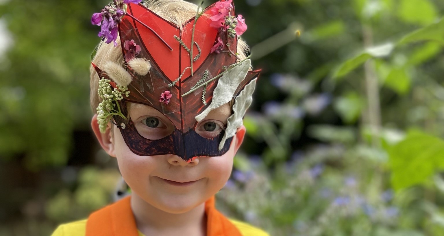 Image showing child wearing a decorated mask