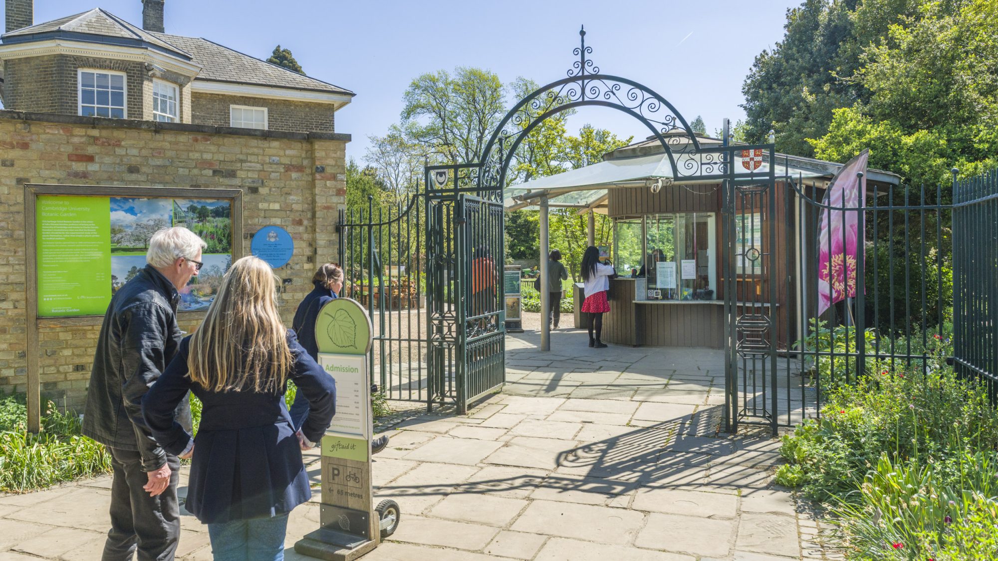 visitors walking up to the ticket office